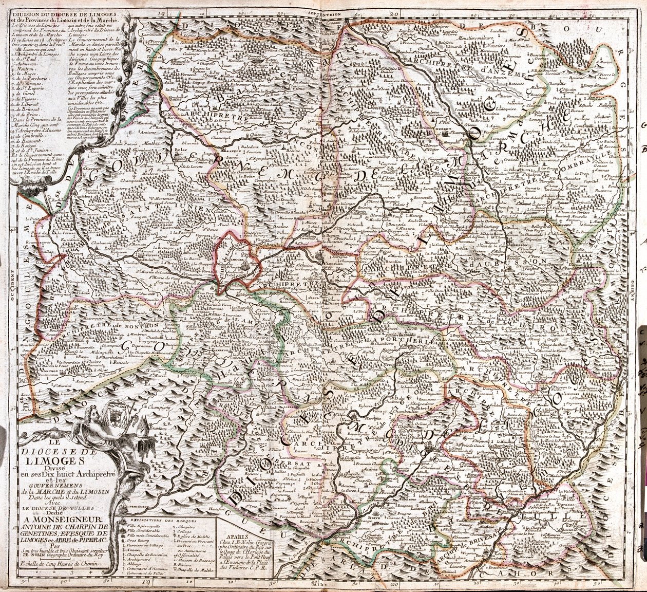 Limousin, Akwitania, Centrum (okolice Limoges) , Francja autorstwa Jean Baptiste Nolin