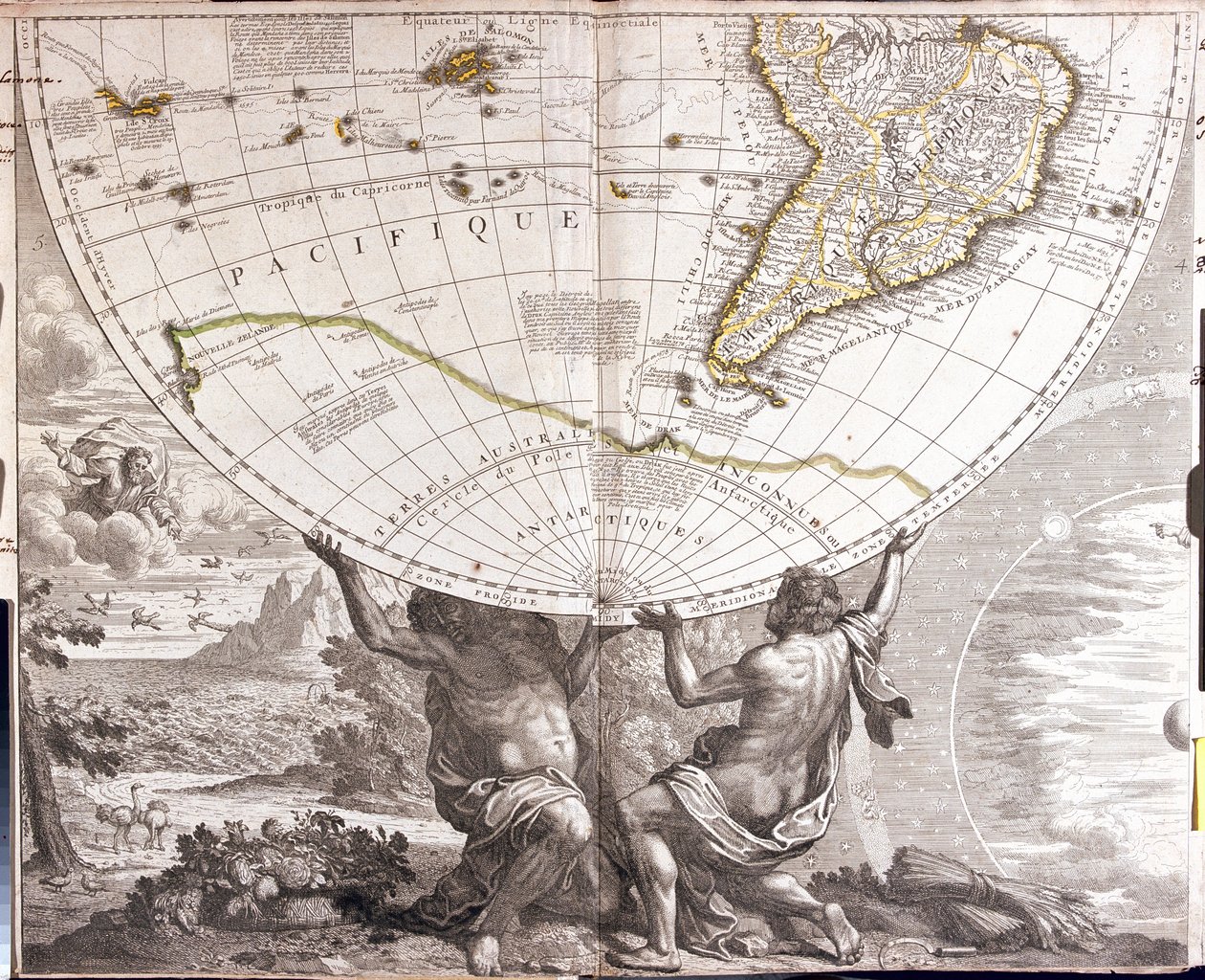 Mapa półkuli południowej autorstwa Jean Baptiste Nolin