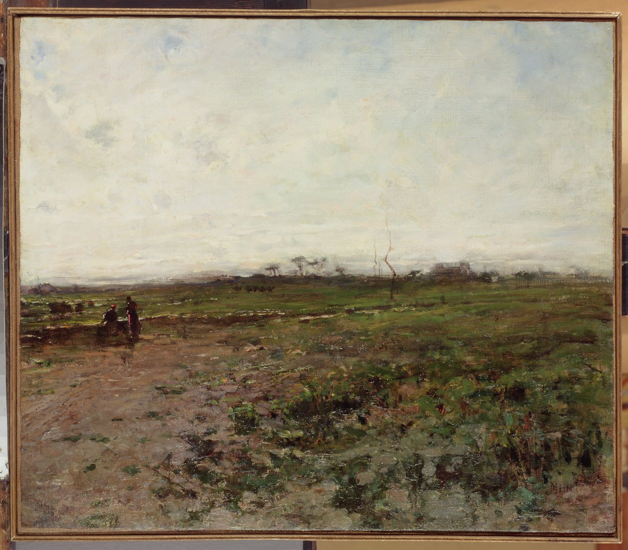 Pejzaż z wieśniaczką, początek lat 70. XIX wieku autorstwa Jean Francois Millet