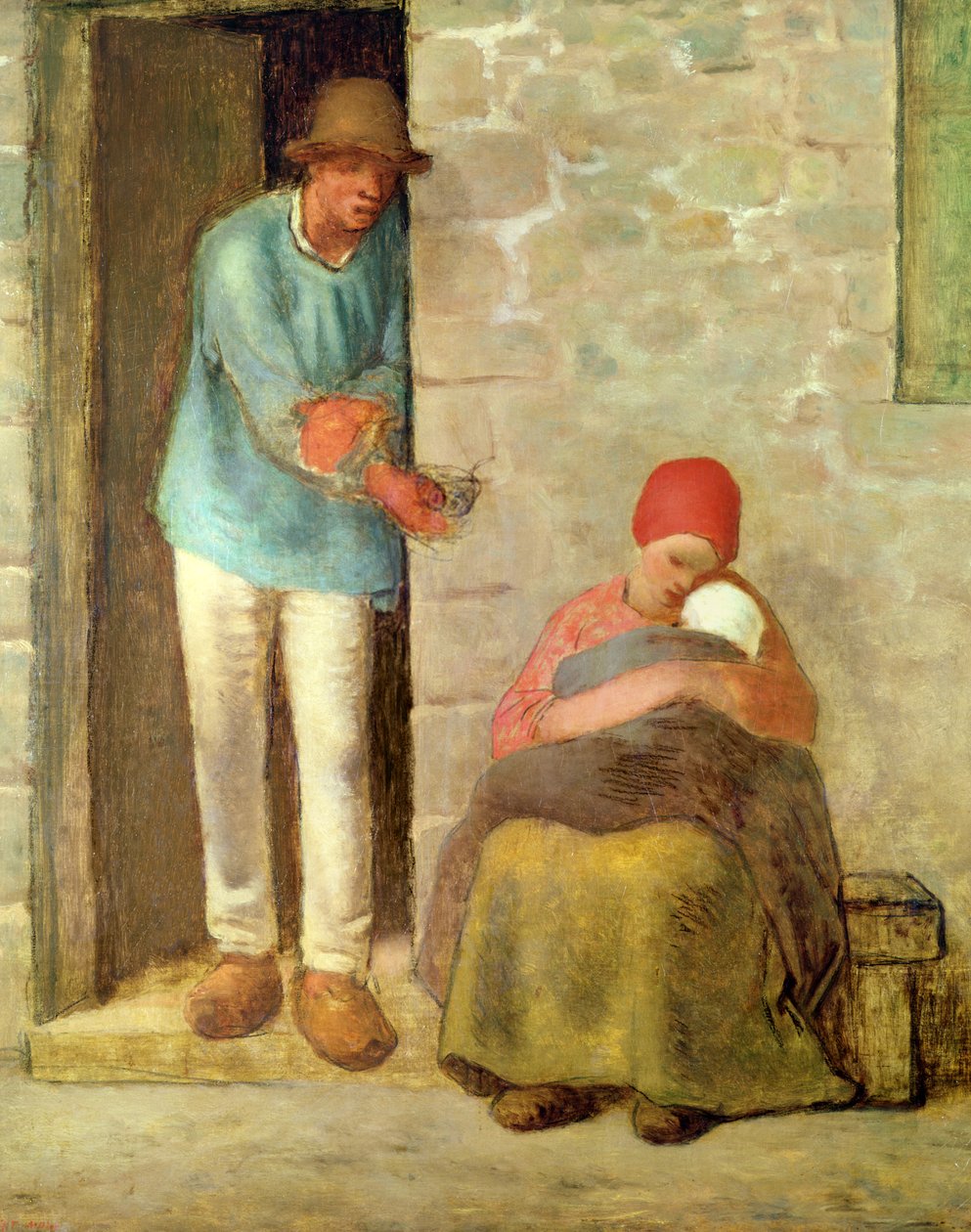 Wyżywienie, 1858 autorstwa Jean Francois Millet