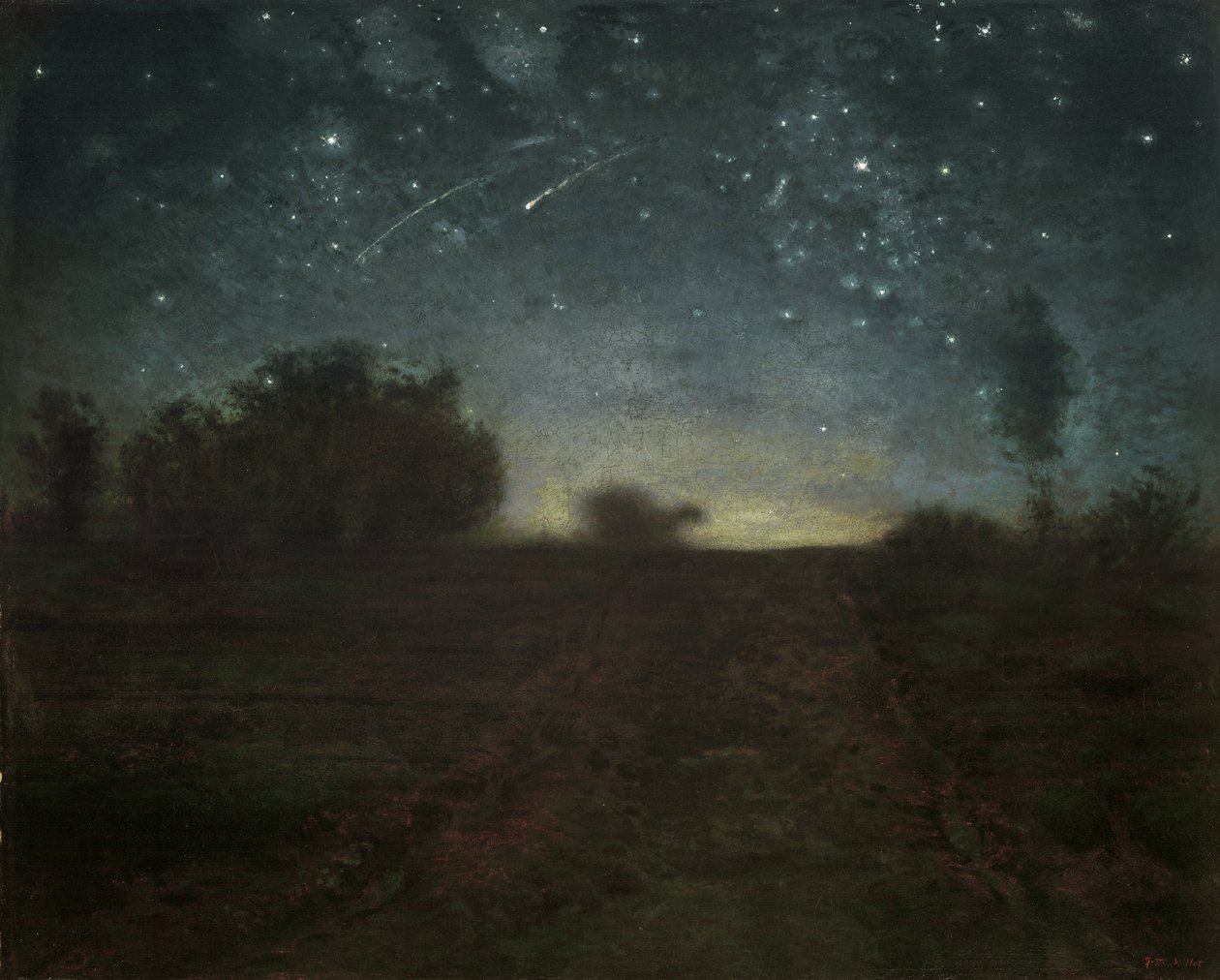 Gwiaździsta noc, ok. 1850-65 autorstwa Jean Francois Millet