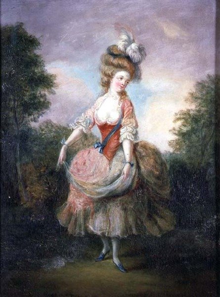 Tancerka w kapeluszu z piór autorstwa Jean Frederic Schall
