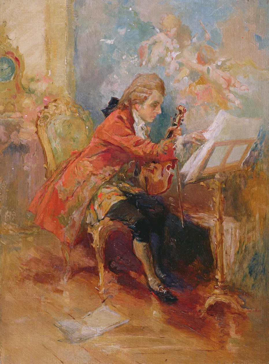 Mozart gra na skrzypcach autorstwa Jean Louis Ernest Meissonier