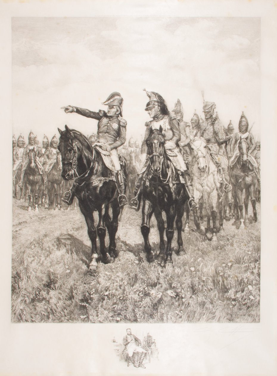 Sztab w Austerlitz, grawerowany przez C. Coppier autorstwa Jean Louis Ernest Meissonier