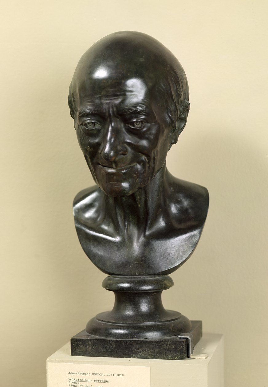 Popiersie Woltera (1694-1778) 1778 (brąz) autorstwa Jean Antoine Houdon