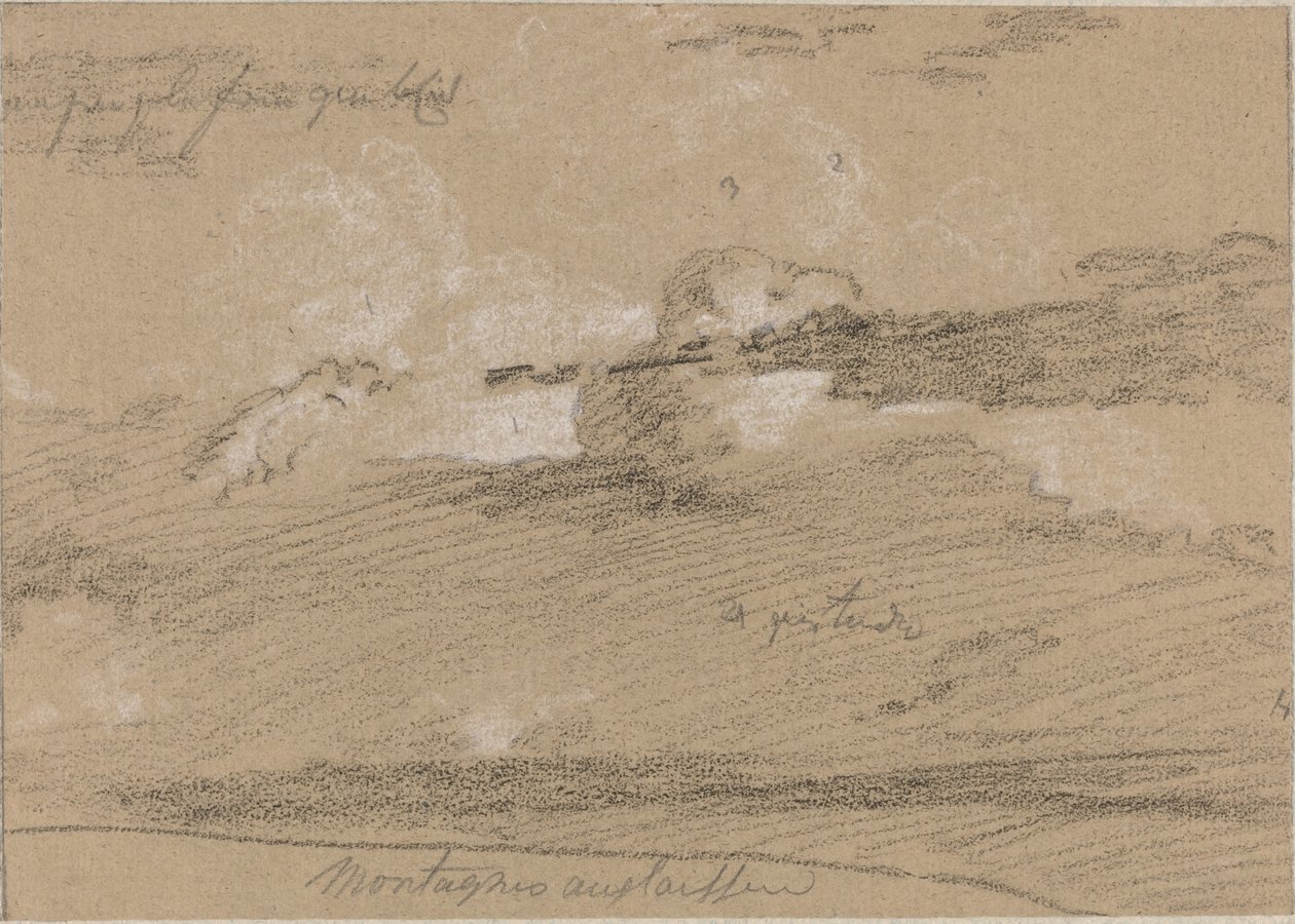 Studium chmur nad górami autorstwa Jean Antoine Linck