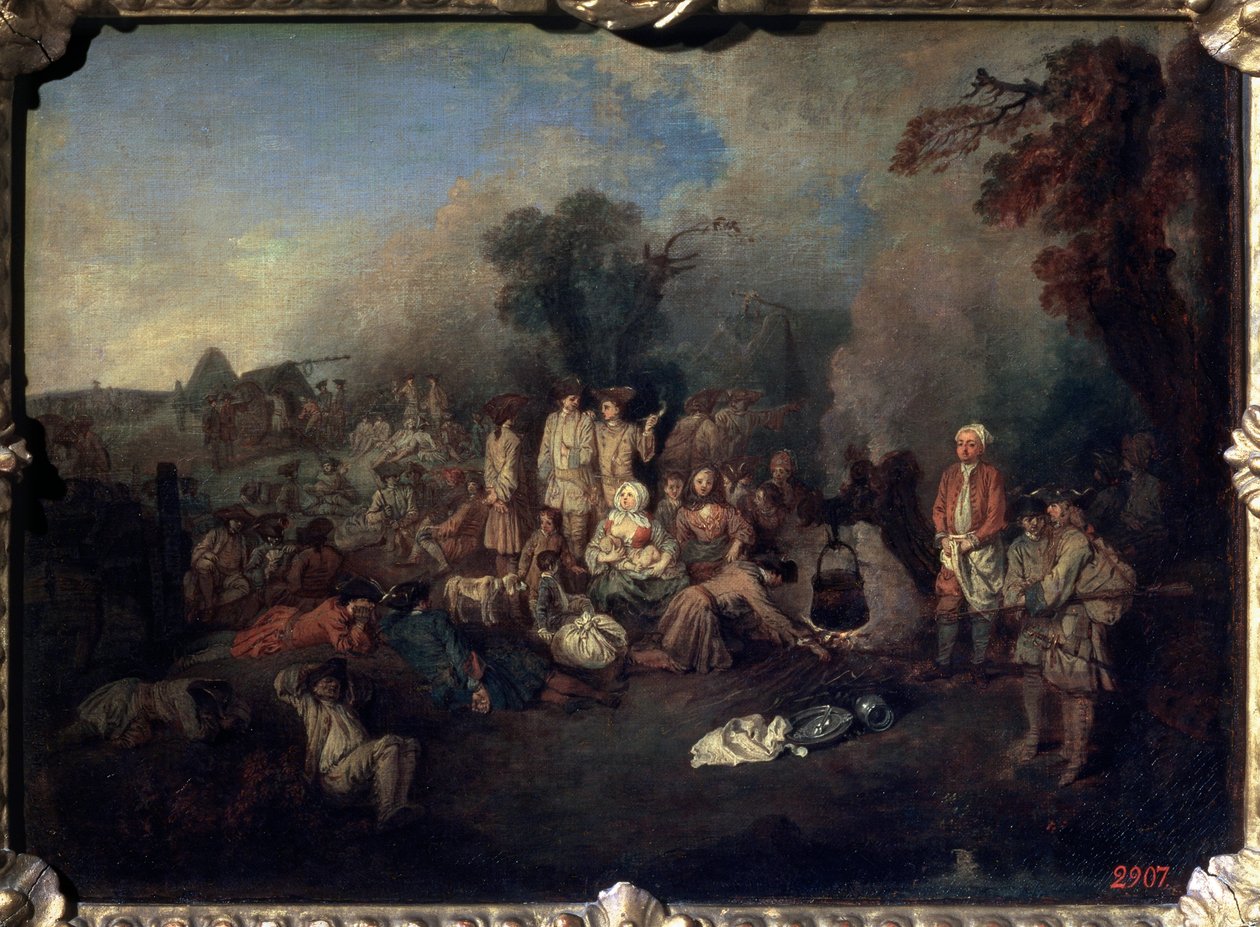 Biwak, c1710 autorstwa Jean Antoine Watteau