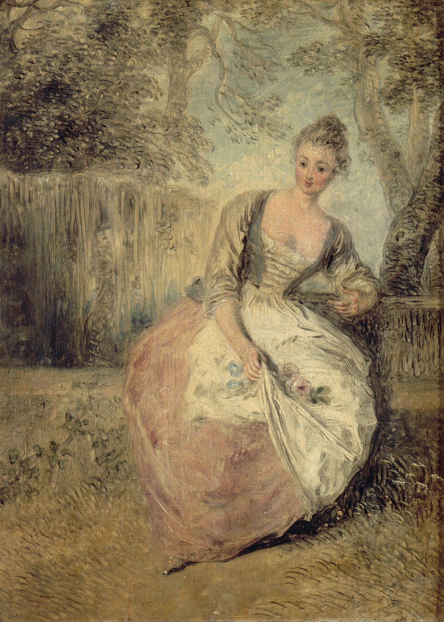 Zmartwiona Modliszka, 1716-1720 autorstwa Jean Antoine Watteau