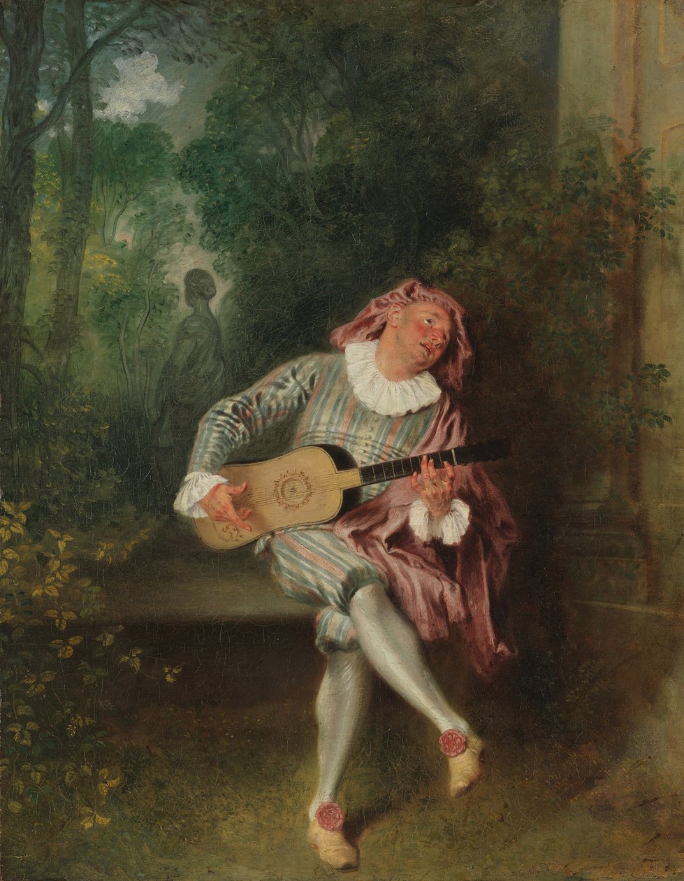 Mezzetin, ca. 1718-20. autorstwa Jean Antoine Watteau