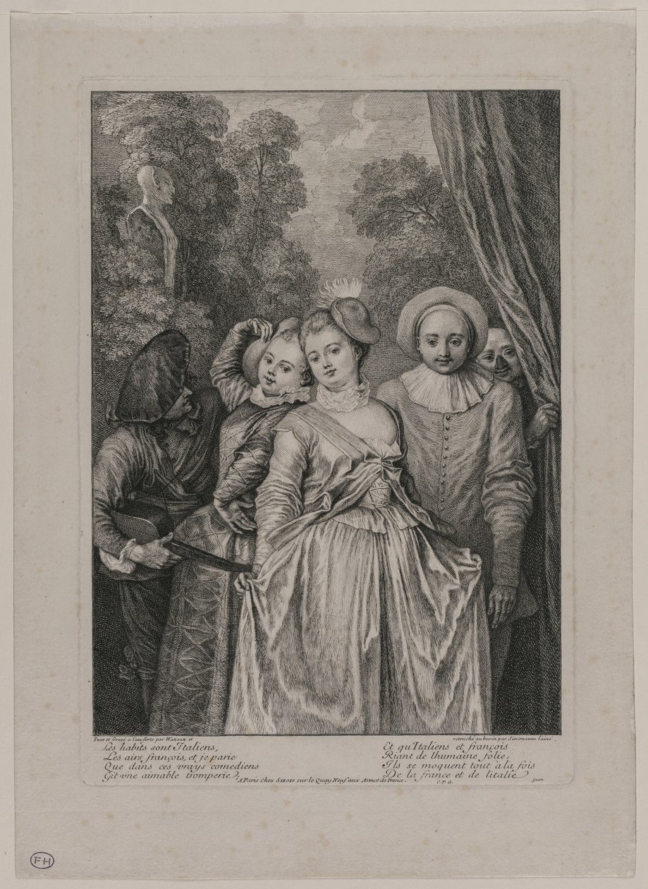 Ubrania są włoskie autorstwa Jean Antoine Watteau
