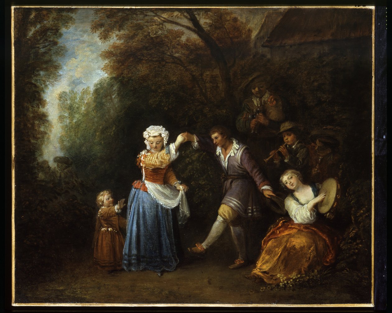 Taniec wiejski (olej na płótnie) autorstwa Jean Antoine Watteau