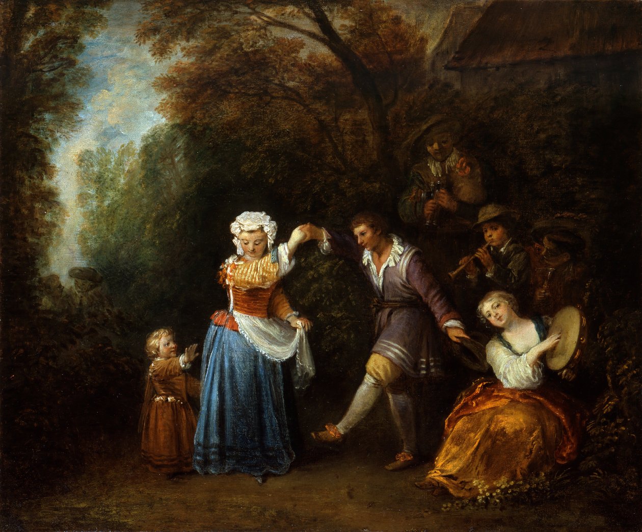 Country Dance autorstwa Jean Antoine Watteau