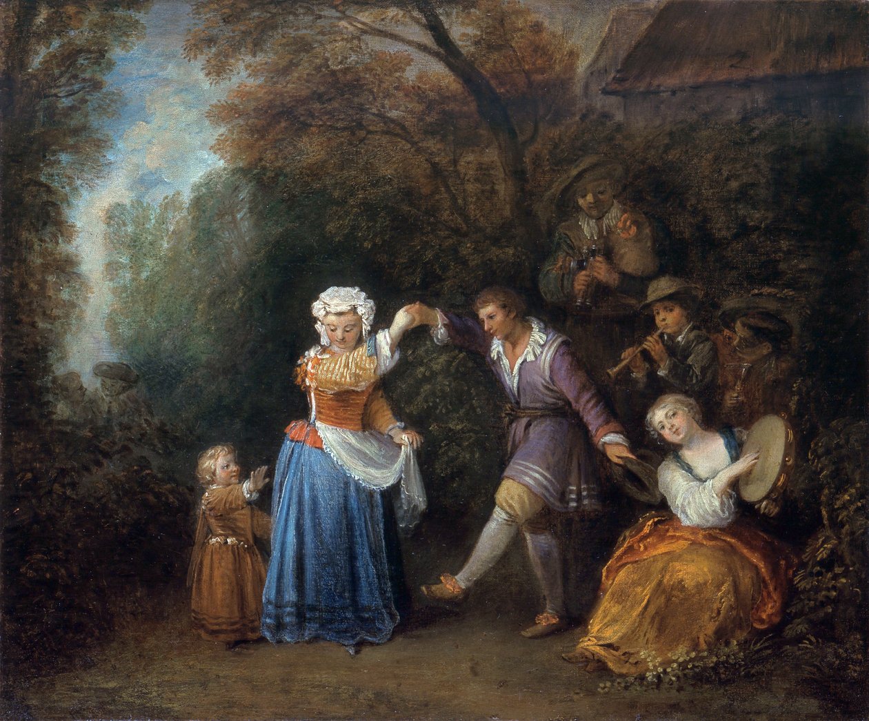 Country Dance autorstwa Jean Antoine Watteau