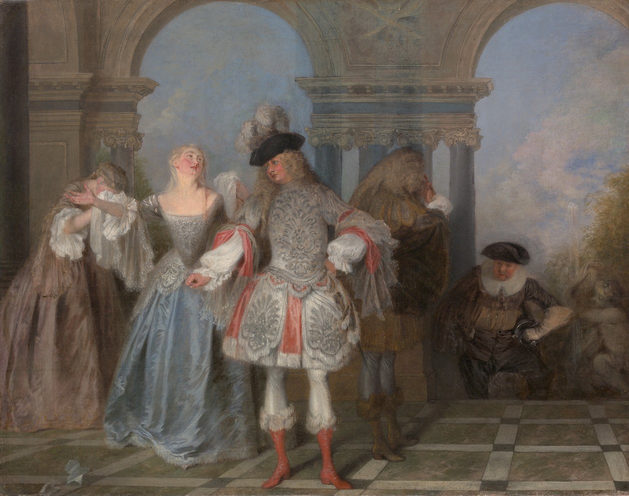 Francuscy komicy, ca. 1720. autorstwa Jean Antoine Watteau