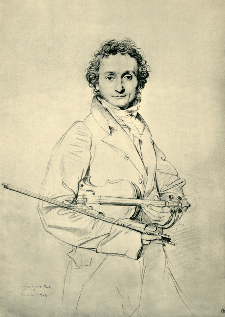 Paganiniego, Rzym, 1819, 1943. autorstwa Jean Auguste Dominique Ingres