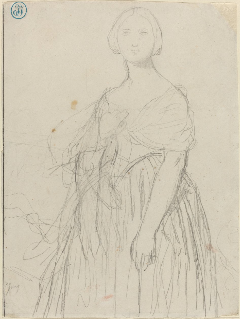 Szkic dla Madame Moitessier autorstwa Jean Auguste Dominique Ingres
