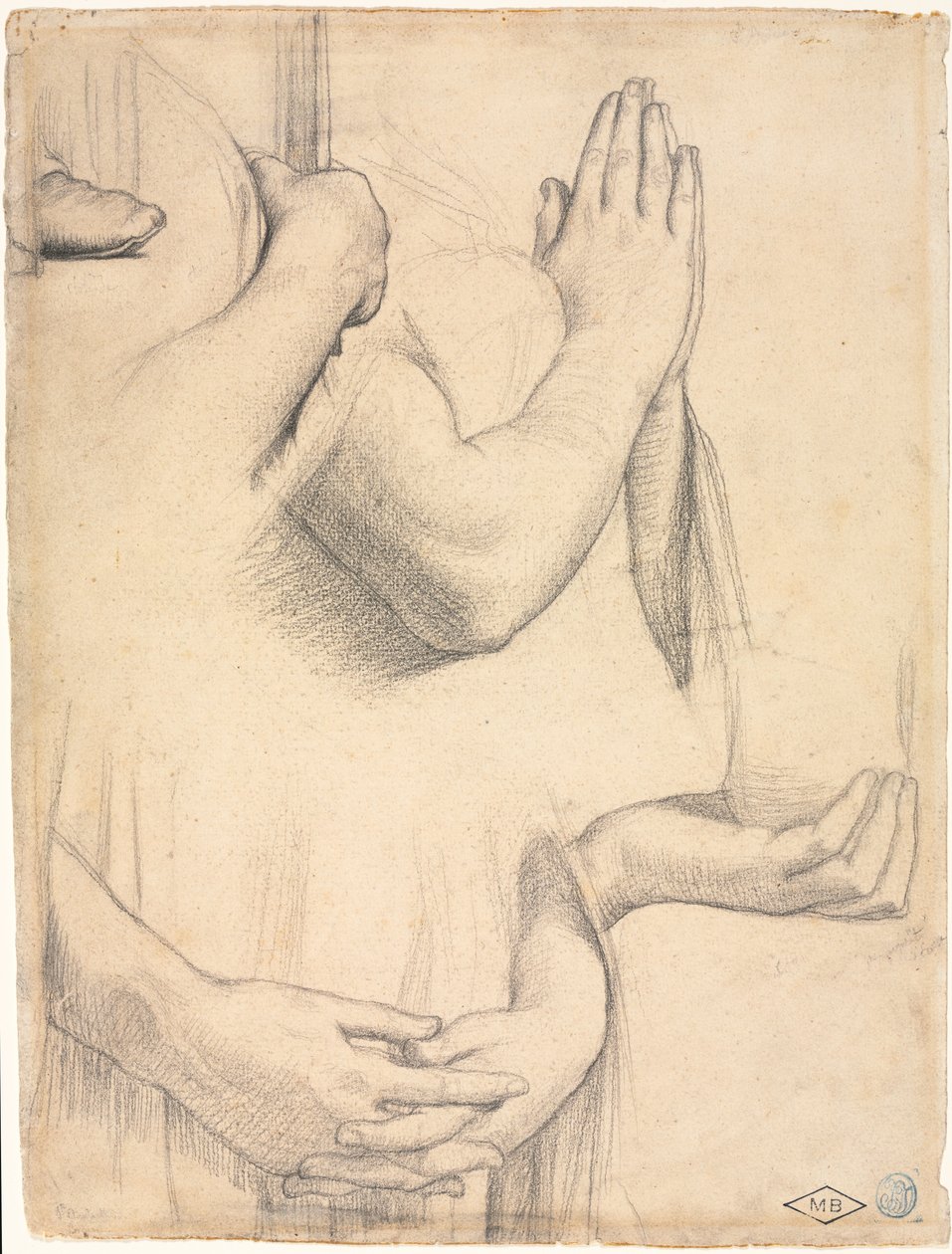 Studium rąk, 1842. autorstwa Jean Auguste Dominique Ingres