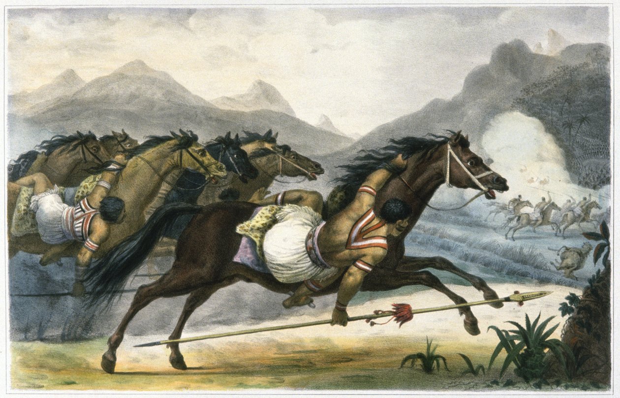 Szarża Indian Cuangurus autorstwa Jean Baptiste Debret