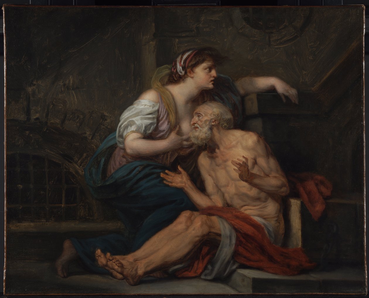 Simon i Pero: "Rzymska dobroczynność" autorstwa Jean Baptiste Greuze
