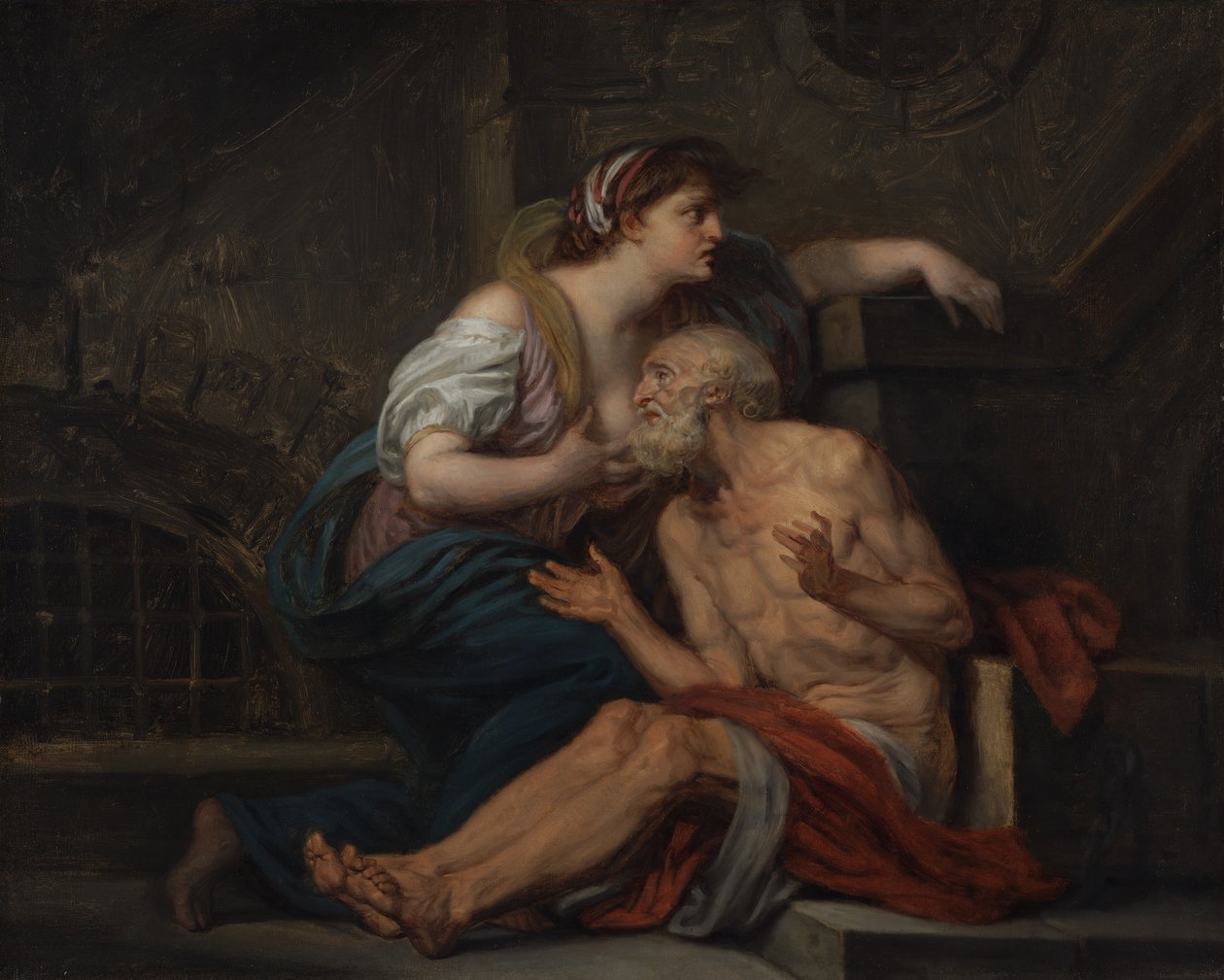 Simon i Pero: "Rzymska dobroczynność" autorstwa Jean Baptiste Greuze