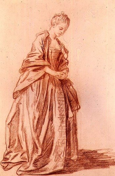 Drapowana postać kobieca (rysunek) autorstwa Jean Baptiste Greuze