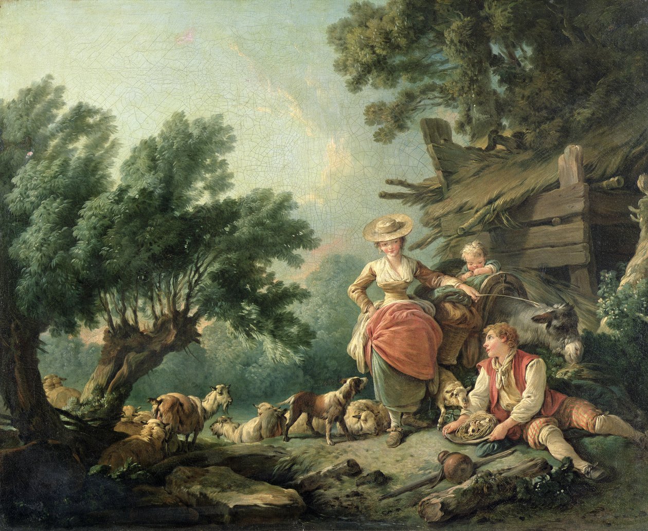 Scena pastoralna autorstwa Jean Baptiste Huet