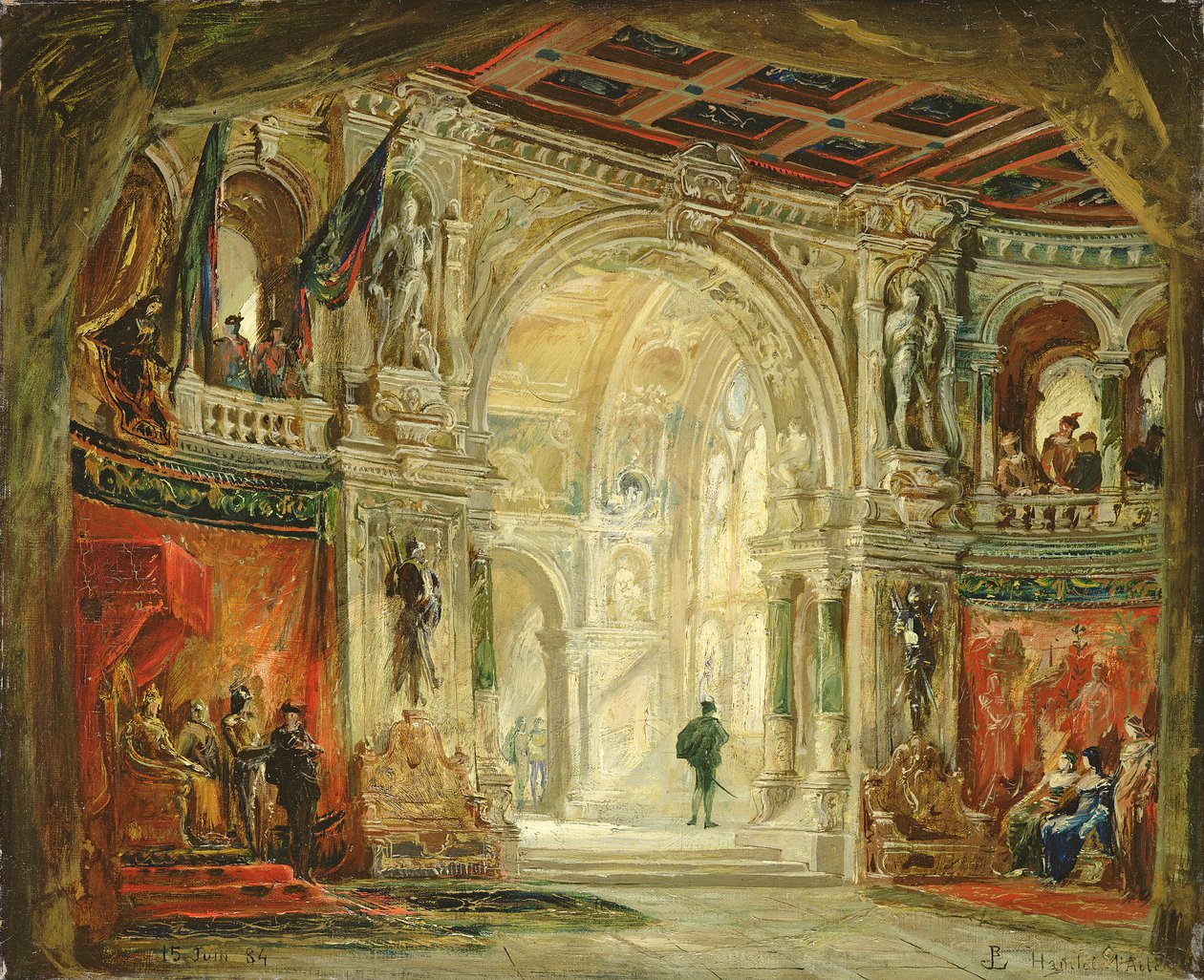 Hamlet, Akt I, 1884 autorstwa Jean Baptiste Lavastre