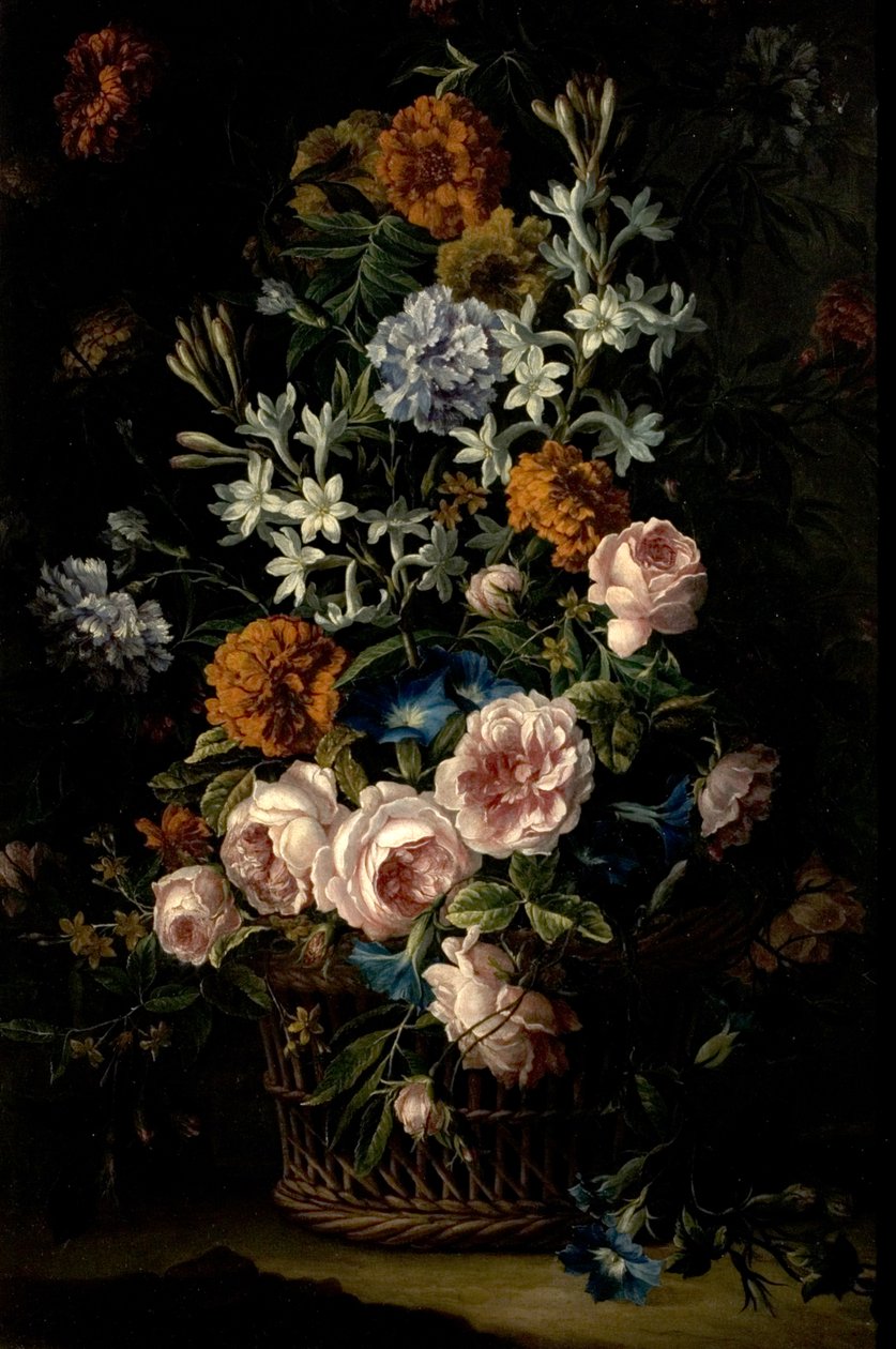 Kwiaty w koszyku autorstwa Jean Baptiste Monnoyer