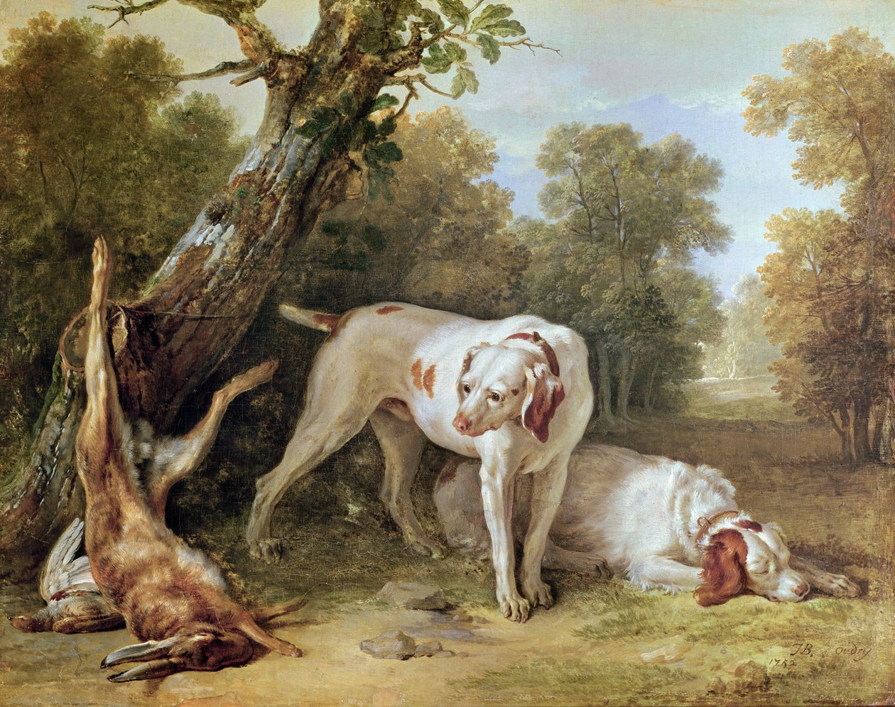Pies i Zając autorstwa Jean Baptiste Oudry
