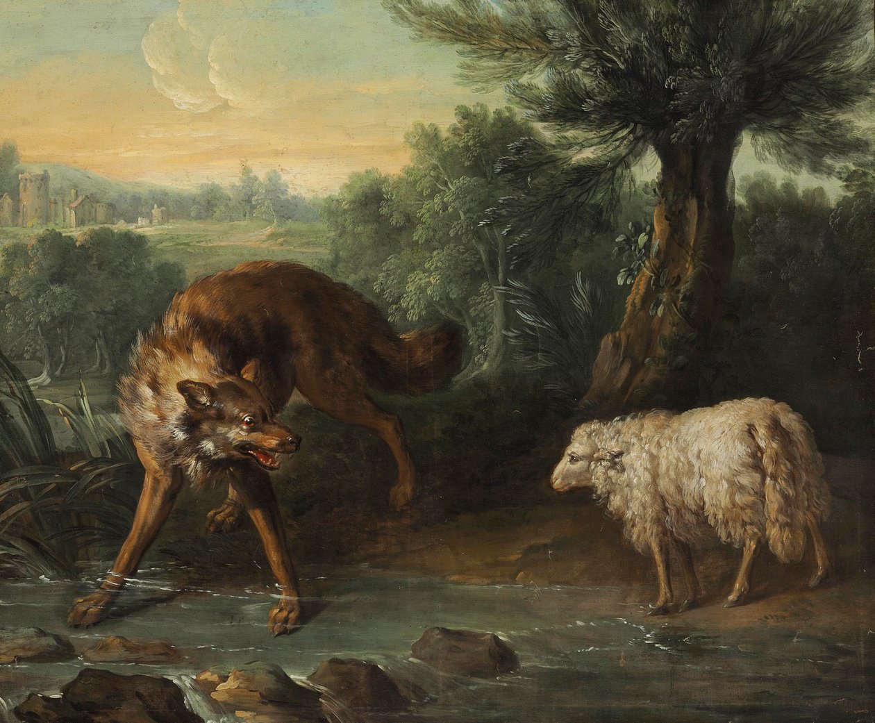 Wilk i Baranek autorstwa Jean Baptiste Oudry