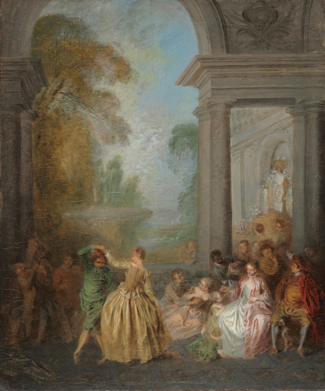 Tancerze w pawilonie, lata 20. XVIII wieku. autorstwa Jean Baptiste Pater