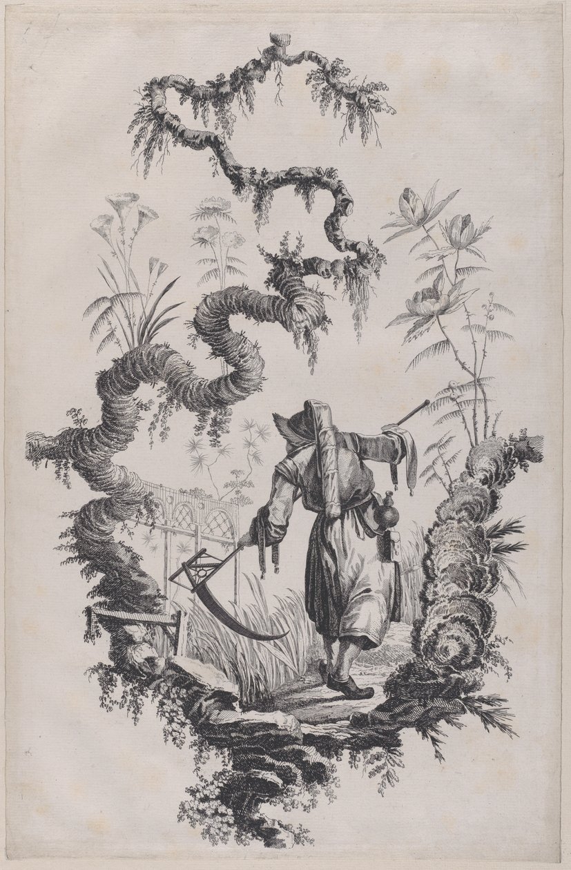 Ozdobny nadruk Chinoiserie, 1755. autorstwa Jean Baptiste Pillement