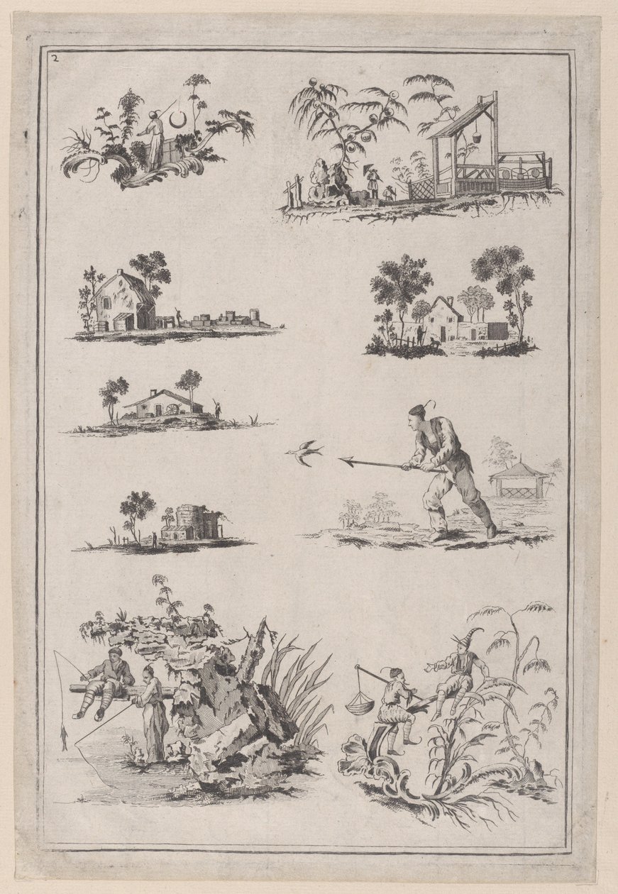 Ozdoby Chinoiserie, ca. 1760-85. autorstwa Jean Baptiste Pillement