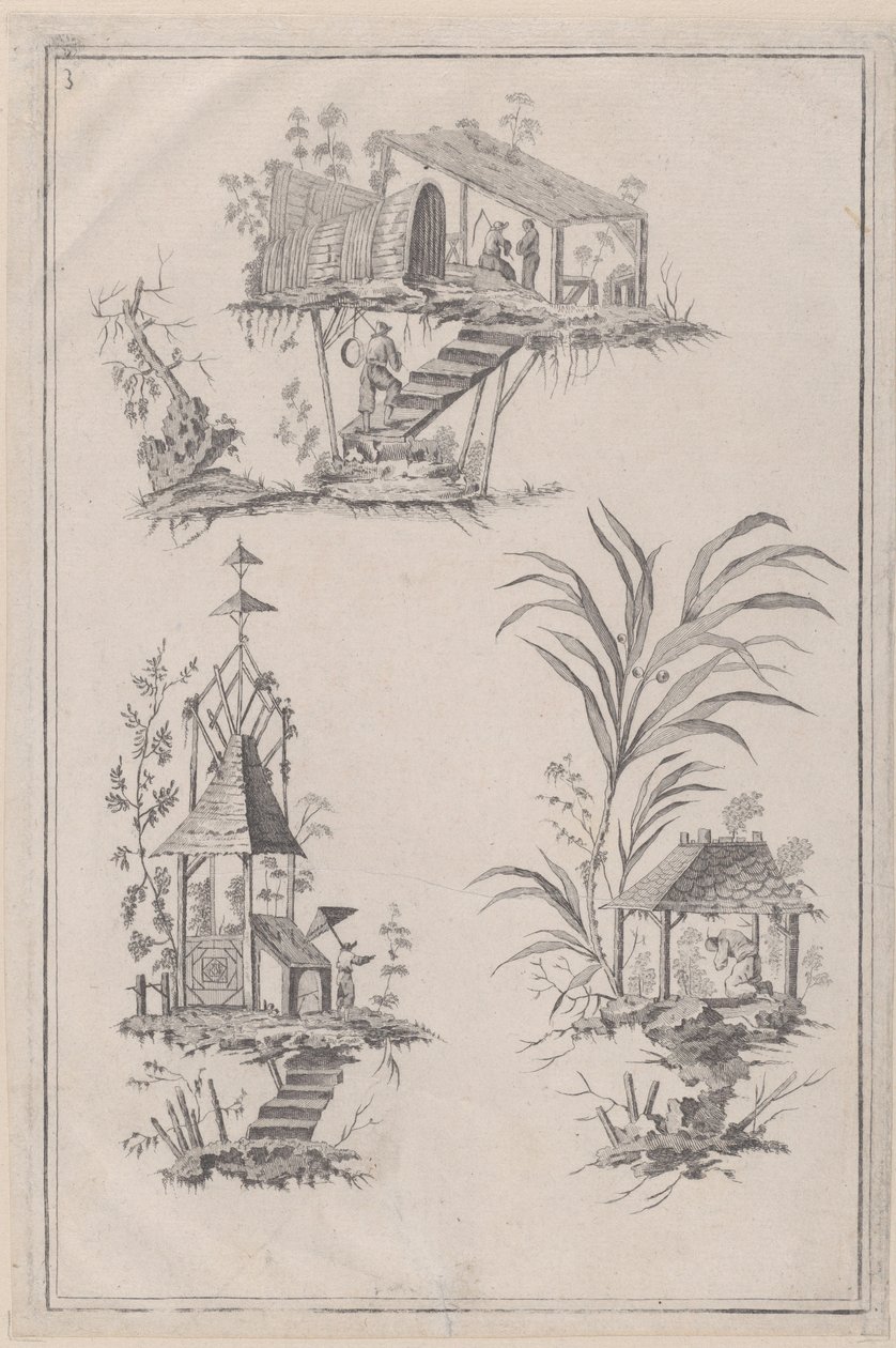 Ozdoby Chinoiserie, ca. 1760-85. autorstwa Jean Baptiste Pillement