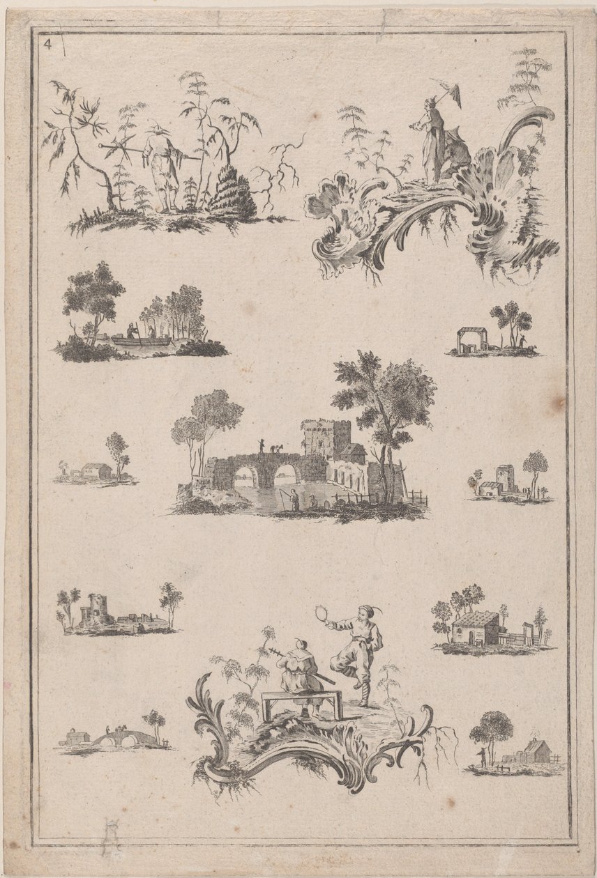 Ozdoby Chinoiserie, ca. 1770. autorstwa Jean Baptiste Pillement