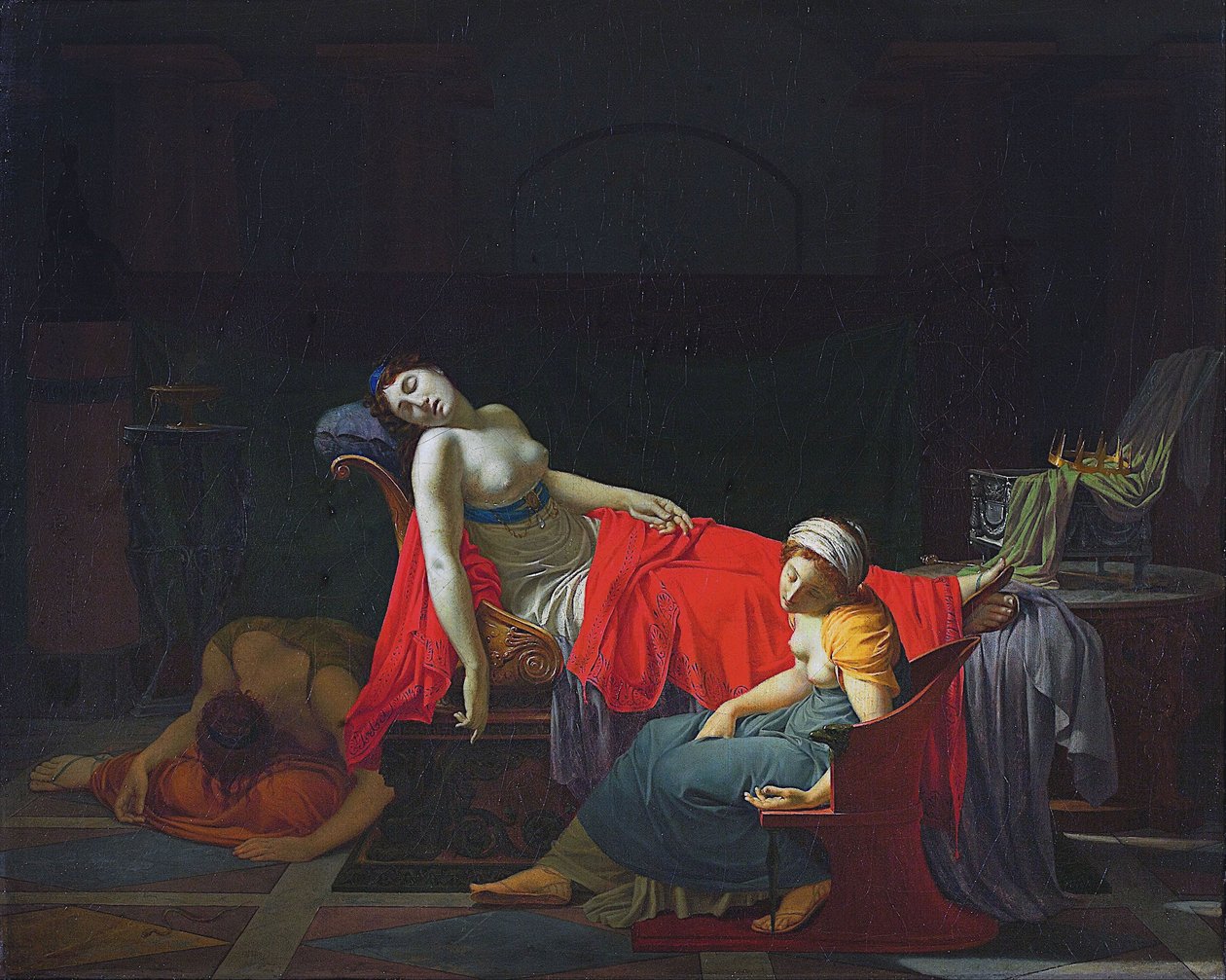 Śmierć Kleopatry autorstwa Jean Baptiste Regnault