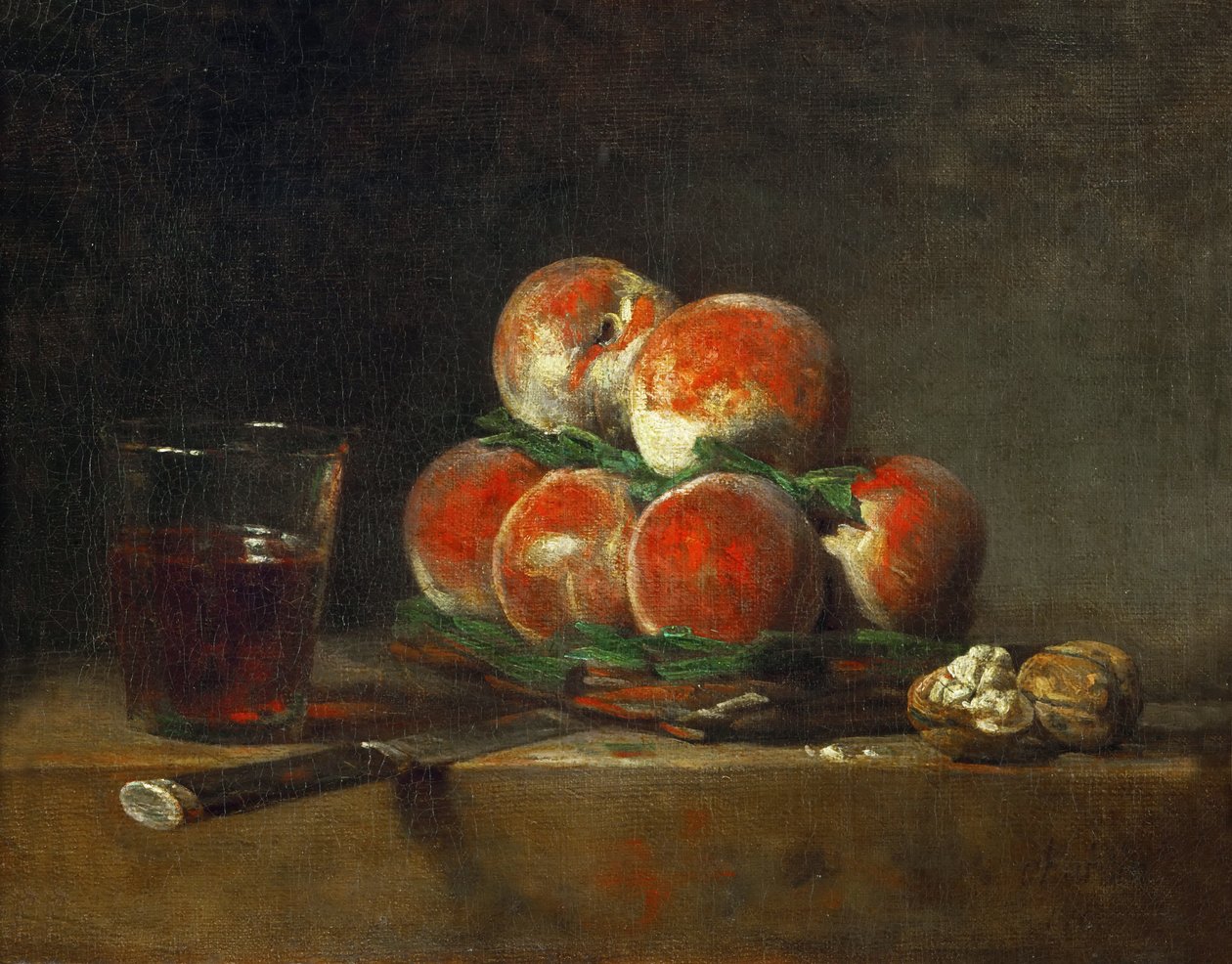 Kosz Brzoskwini autorstwa Jean Baptiste Simeon Chardin