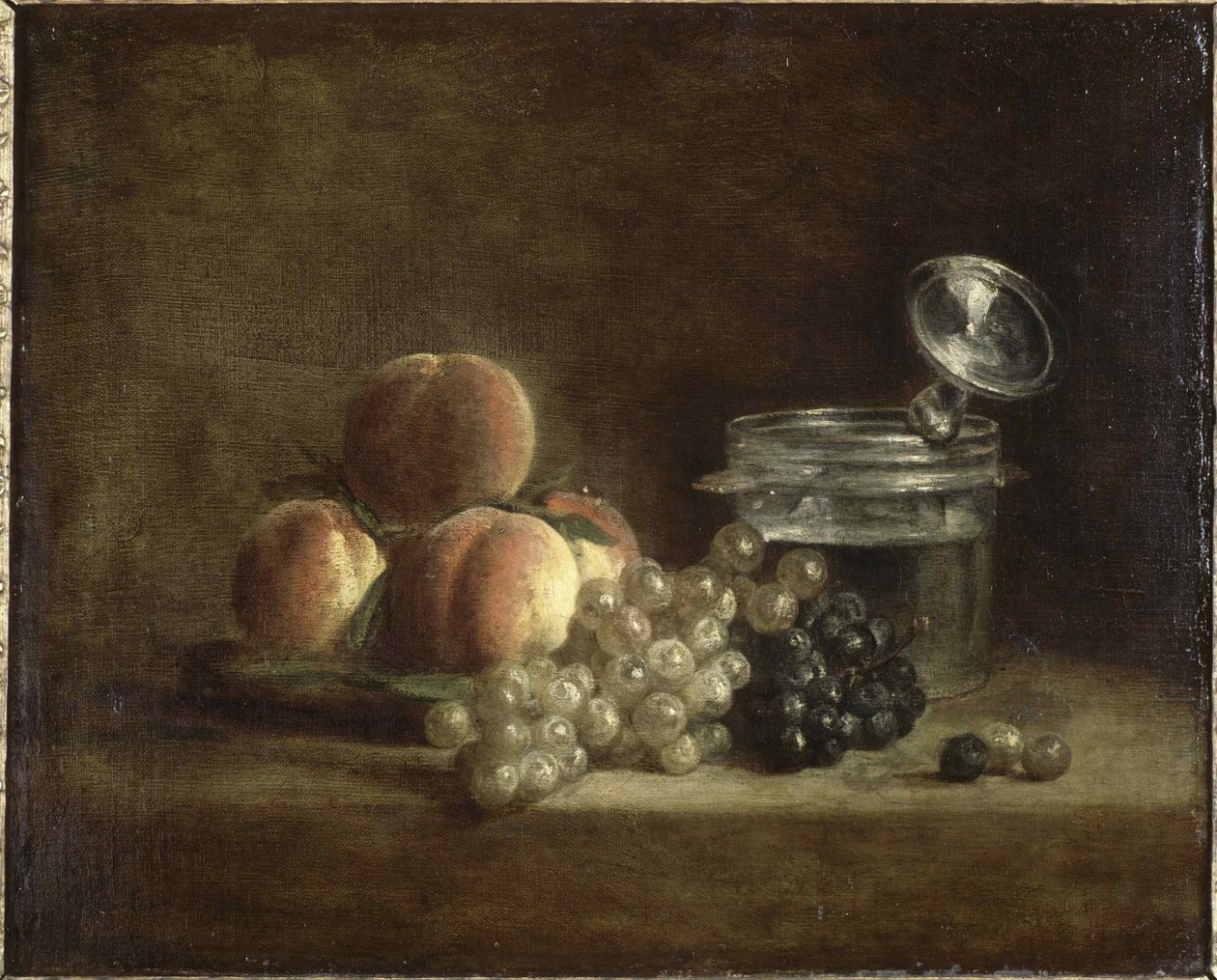 Brzoskwinie i winogrona. autorstwa Jean Baptiste Simeon Chardin