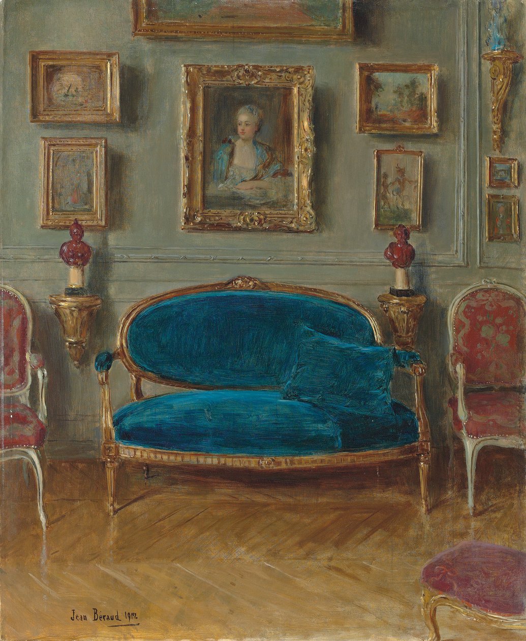 Niebieska sofa, 1912 autorstwa Jean Beraud