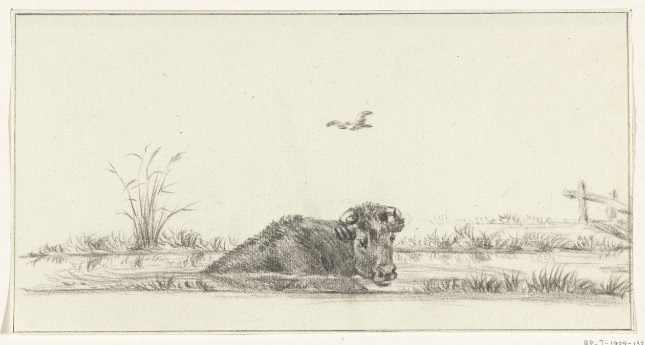 Krowa w wodzie autorstwa Jean Bernard