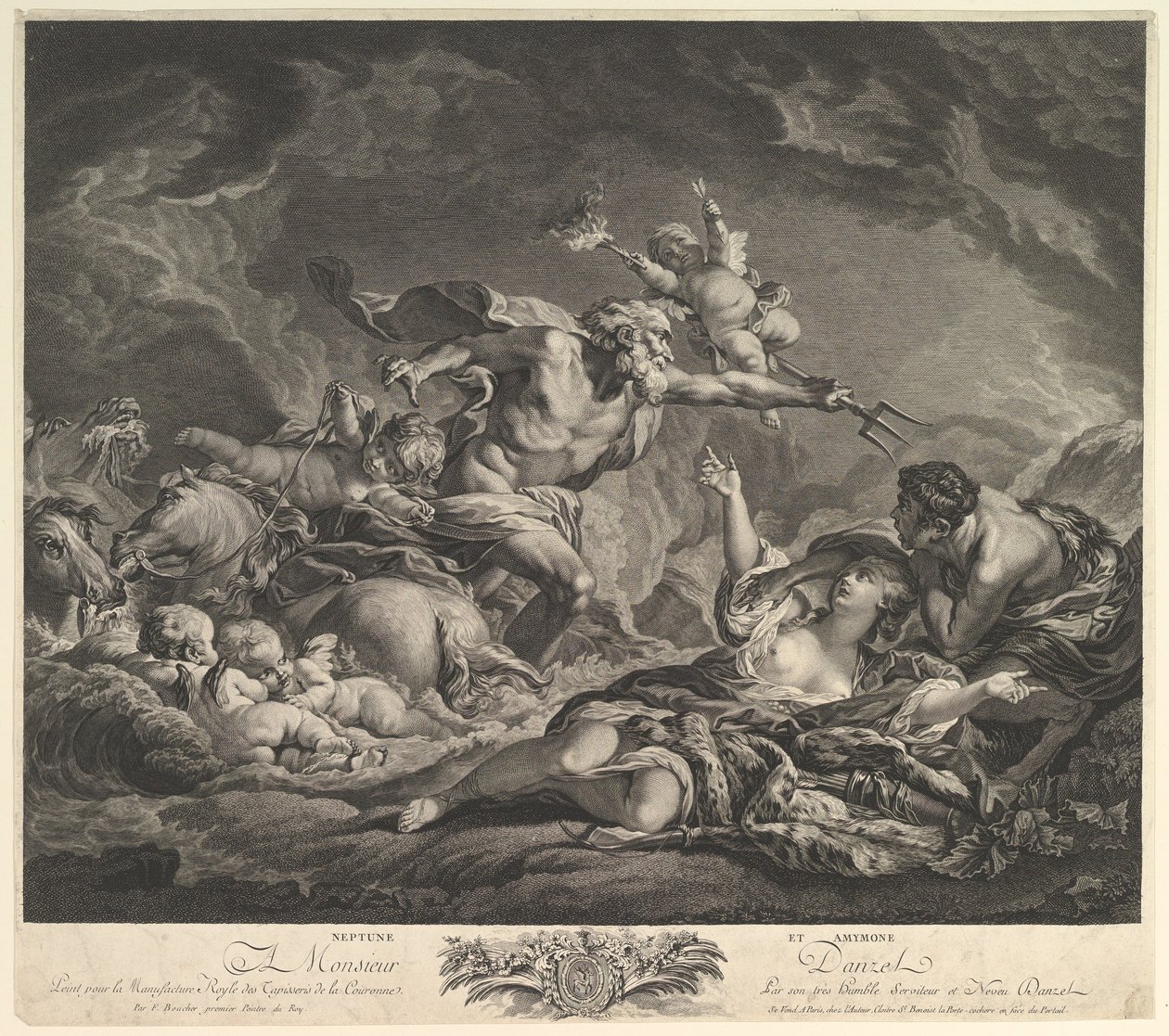 Neptun i Amimon, XVIII wiek. autorstwa Jean Claude Danzel