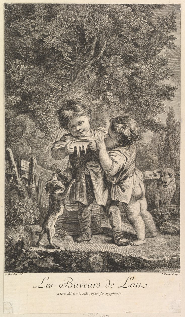 Mleko do picia, XVIII wiek. autorstwa Jean Daullé