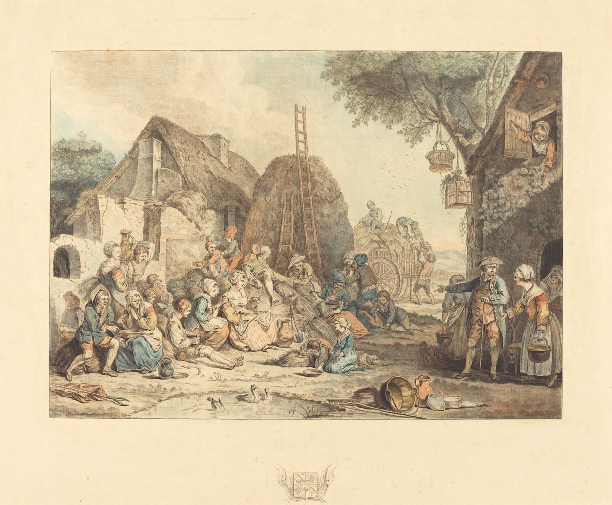 Obiad żniwiarzy, 1774. autorstwa Jean Francois Janinet