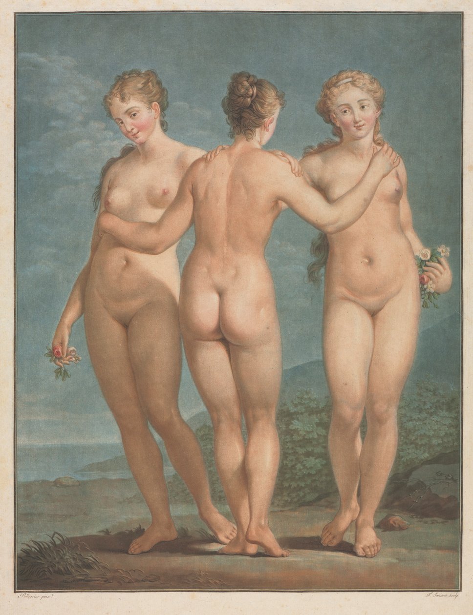 Trzy Gracje, 1786. autorstwa Jean Francois Janinet
