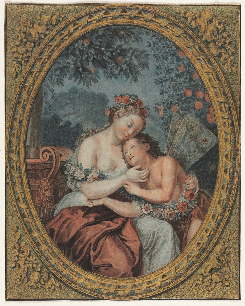 Zefir i Flore autorstwa Jean Francois Janinet