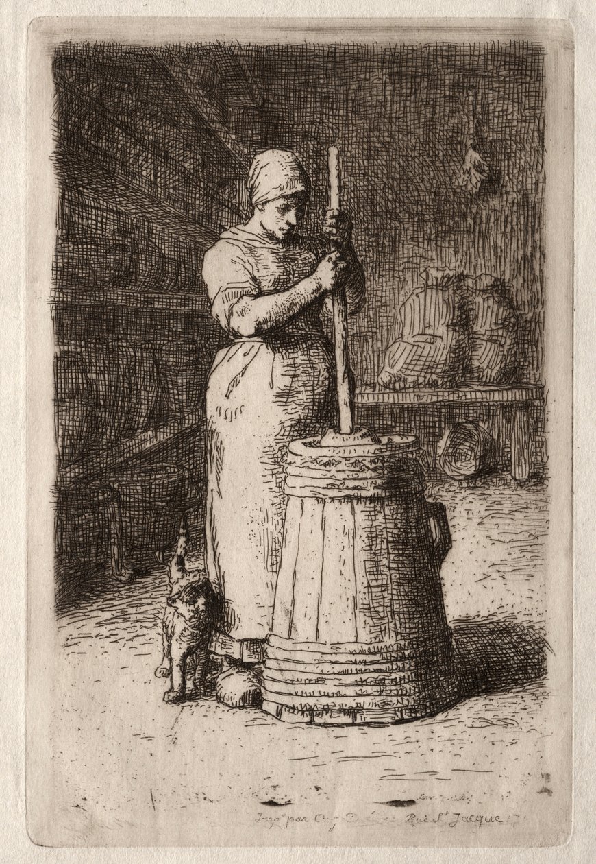 Kobieta ubijająca się. autorstwa Jean Francois Millet