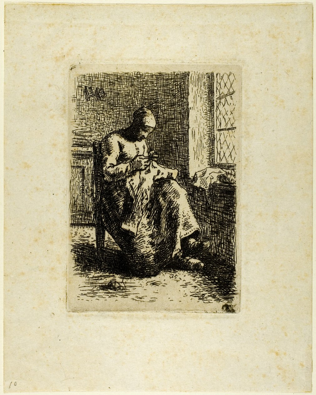 Kobieta szyjąca autorstwa Jean Francois Millet