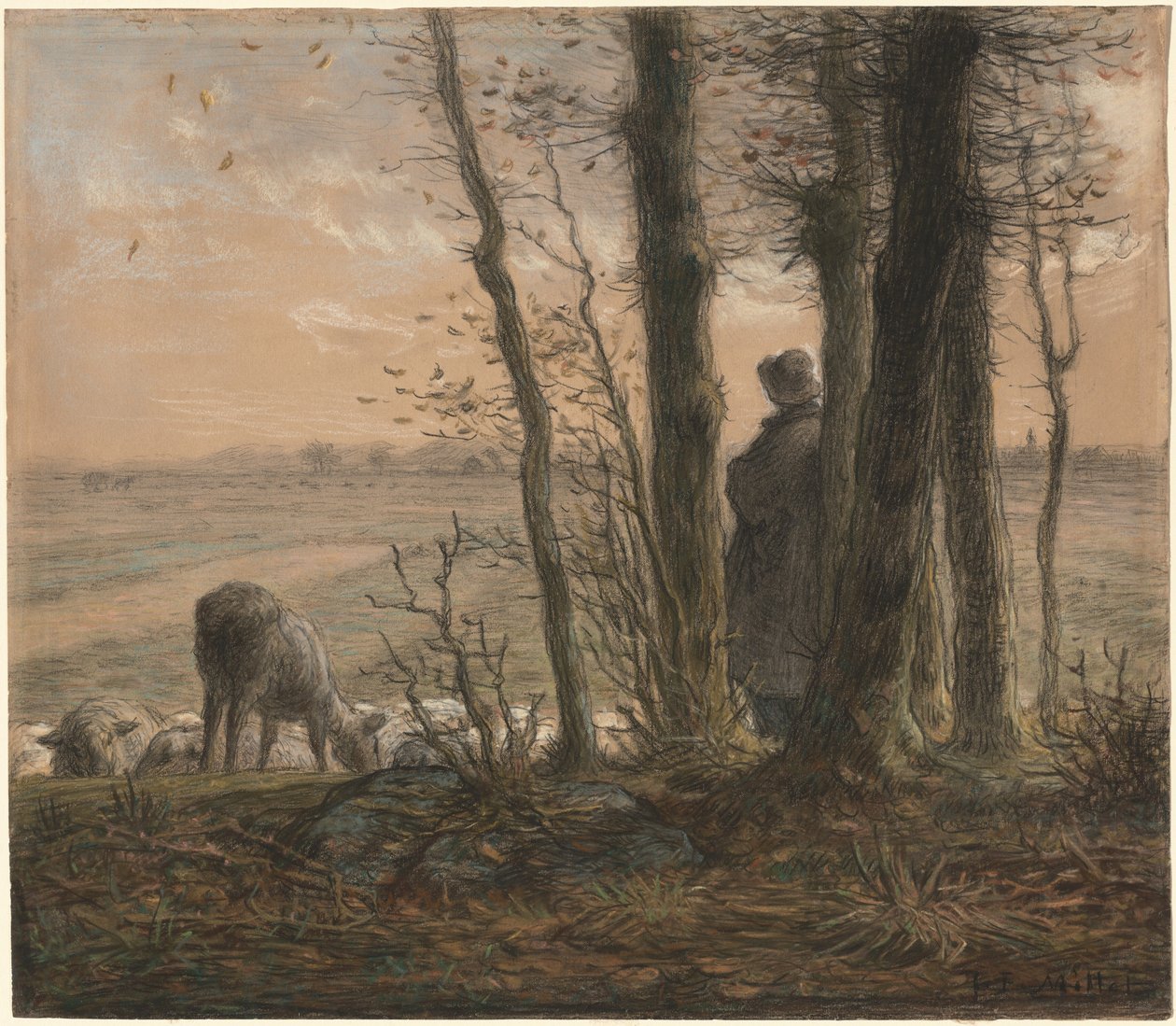 Spadające liście autorstwa Jean Francois Millet