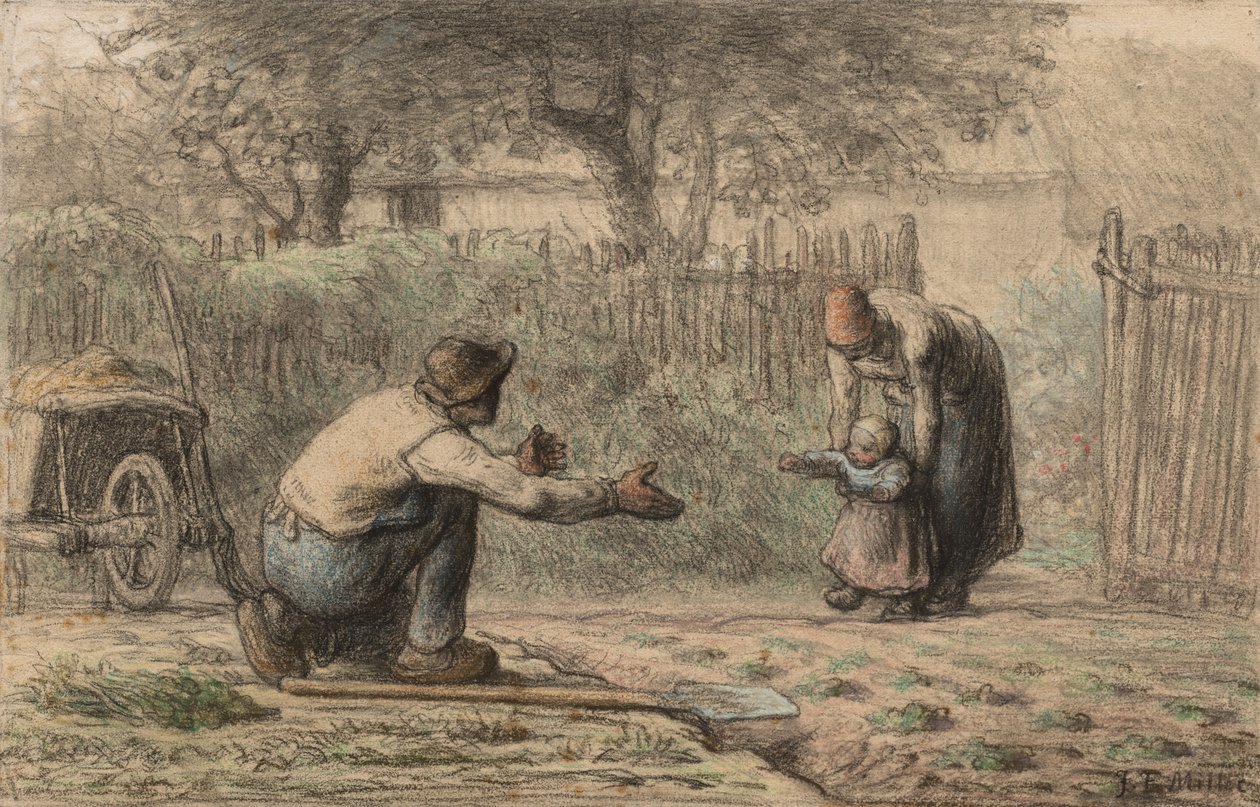 Pierwsze kroki, c. 1858-1866. autorstwa Jean Francois Millet