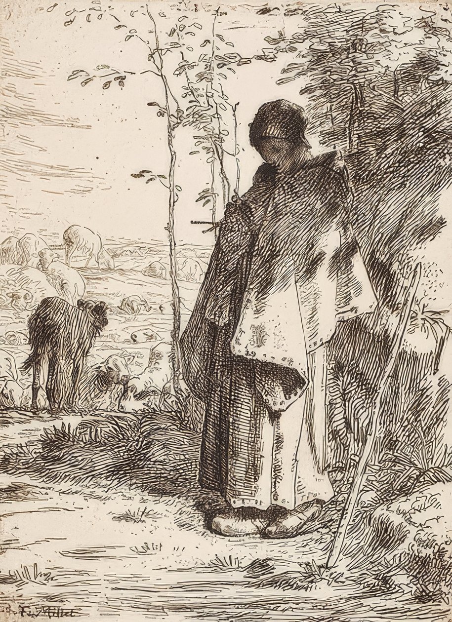 La Grande Bergère (Pasterka). 1862 autorstwa Jean Francois Millet